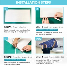 Magnetic Fluorescent Light Cover for Ceiling Lights Classroom 2x4 - High Resolution Magnetic Office Light Filter (Pack of 1) - Improve Focus, Eliminate Headaches & Eyestrain - Astronomy