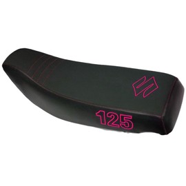 Hidden Comfort Camo HCC Racing ATV seat Cover Compatible with Suzuki LT 125 Black & Pink SEAT Cover with 125 ON The Side and The S ON TOP