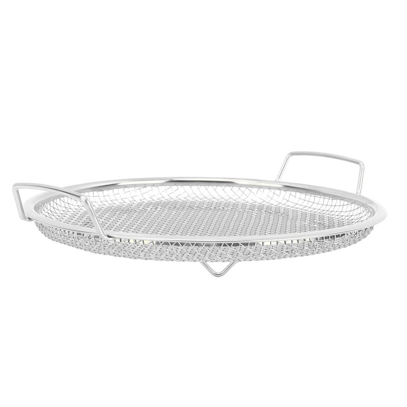 Stainless Steel Fruit Basket Double Handles Metal Mesh Drain Round