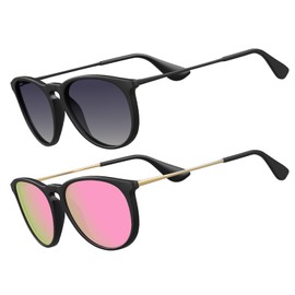 STGATN Vintage Sunglasses Womens Polarised UV400 Protection for Driving Travel Outdoors 2 Pack