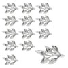 Rierdge Silver Napkin Rings Set of 12, Metal Leaf Holders,