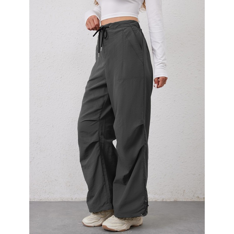 VAKEY Baggy Parachute Pants for Women Wide Leg Y2K Cargo