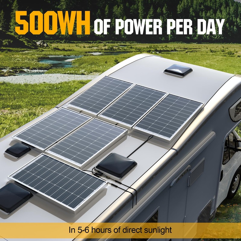 SOLPERK 100 Watt Solar Panel 12 Volt, 100W Solar Panel