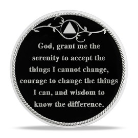 12 Year Sobriety Coin Gifts | Sun and Black Butterfly AA Coins - HA AA Chip Medallion with Serenity Prayer | Narcotics Alcoholics Anonymous Gifts for Anniversary Year for Men & Women in Recovery