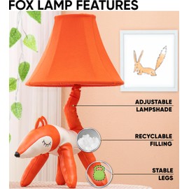 Fox Table Lamp for Kids Bedroom - Gift for All Ages, Cute Animal Lamp Toddler Girls Boys, Fox Room Decor Girls, Birthday Gifts Kids, Sister, Daughter, Niece, Sibling (w Bulb)
