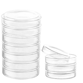 JMIATRY Pack of 10 Petri Dishes Glass 90 x 20 mm, Glass Petri Dishes with Lid, High Borosilicate Glass, Sterilised Petri Dish for Laboratory Culture