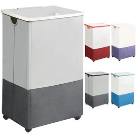 [105L] Large Capacity Laundry Basket, Laundry Hamper with Wheels and Lid - Tall Rolling Laundry Hamper, Foldable Clothes Hamper with Removable Bags, Durable Laundry Bin on Wheels for Home, Dorm.