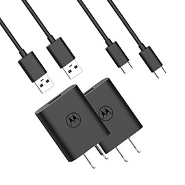 (2-Pack) Motorola TurboPower 20 QC3.0 Charger with 6.6ft USB-A to USB-C Cables for Moto G Power (2020/2021/2022), G Stylus (2020/2021/5G), One 5G/5G UW/5G Ace/5G UW Ace, Edge/Edge+