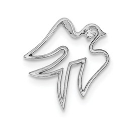 FJC Finejewelers Sterling Silver Cubic Zirconia Dove Pendant Necklace Chain Included