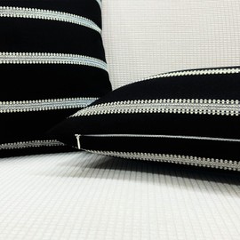 Slow Cow Pack of 2 Decorative Stripe Throw Pillow Cover Modern Country Design Cushion Cover Pillow Cover 18 x 18 inches