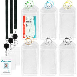 Cruise Luggage Tags Waterproof PVC Luggage ID Tag Clear Luggage Tags Holders with Steel Loops 12 Pack 3 ID Lanyard Holder for Cruise Travel Accessories (12+3 ID)