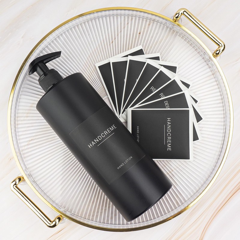Esdallina 500 ml Soap Dispenser with 22 Black Labels Minimalist