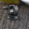 Stayoung Jewellery 2pcs Frosted Stainless Steel Mens Huggie Hinged Hoop
