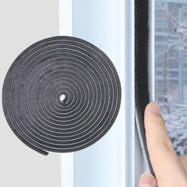 33 Ft Gray Self-Adhesive Soundproofing Weather Stripping for Doors and Windows,0.4" Wide x 0.2" Thick