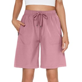 onlypuff Women's Lightweight Hiking Cargo Shorts Athletic Shorts for Camping Quick Dry Golf with Zipper Pockets