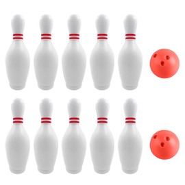 YanGetifit Light Up Bowling Set, 10 Pins Glow in The DAR and 2 Balls, Plastic Indoor Outdoor Bowling for Early Education Motor Skills Fun Sports Christmas Party Birthday Gifts