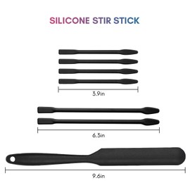 Black Silicone Stir Sticks Kit for Epoxy, Gartful 1pcs Silicone Spatula for Resin, 2pcs Large Silicone Stir Sticks, 4pcs Small Silicone Sticks, DIY Craft Tool for Mixing Resin, Paint, Liquid, Set of 7