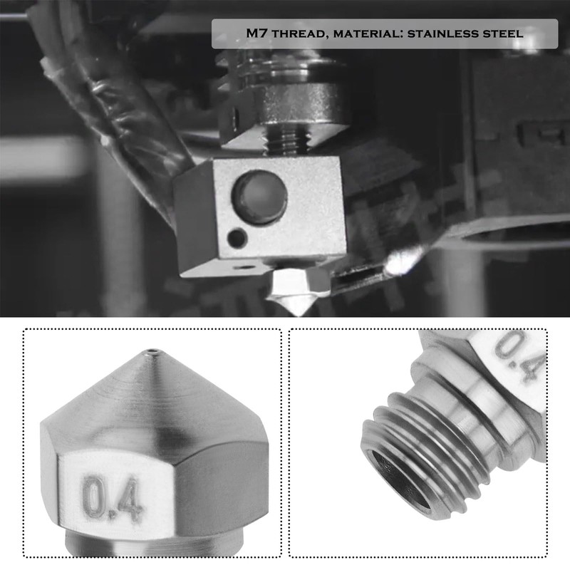 Create idea 4 Pieces 0.4 mm 3D Printer Plated Wear