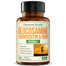 Glucosamine Chondroitin MSM - High Potency Joint Support Supplement with Antioxidant Properties. Helps with Inflammatory Response.Occasional Discomfort Relief for Back, Knees & Hands. 150 MSM Capsules