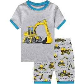 Little Hand Boys Construction Pajamas Kids Clothes Toddler 4pc Pjs Sets Excavator Grey Sleepwear 2t 3t