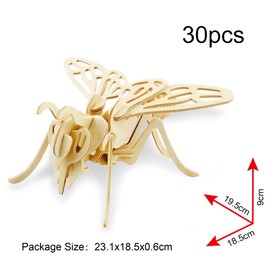 Georgie Porgy 3D Wooden Puzzle Bee Model Woodcraft Building Kit Children's Toy from 5 Years (JP206 Bee 30 Pieces)