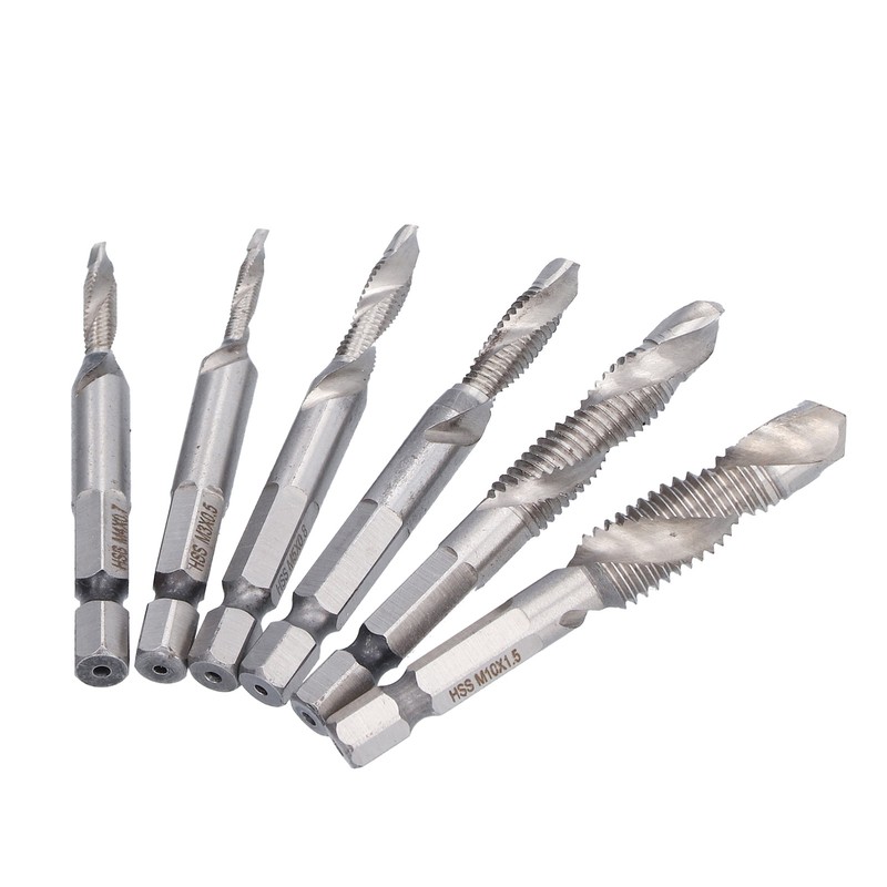 Drill Tap Bit Set Hex Shank Metric Combo HSS Ti