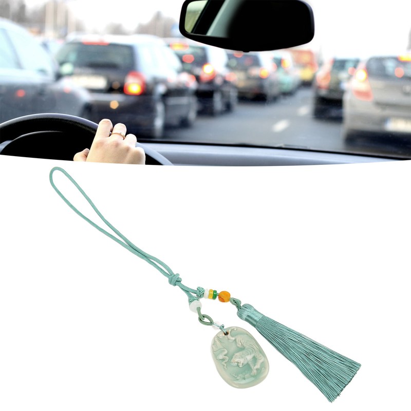 Tassel Pendant Chinese Zodiac Pattern DIY Porcelain Beads Light Weight