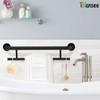 Matte Black Grab Bar 24 Inch w/Towel Holder, iHansee Stainless
