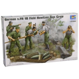 Trumpeter German Field Howitzer Firing Crew Figure Set, Scale 1/35, 5-Pack