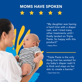 Triple Paste Triple Paste Diaper Rash Cream and Spatula Bundle - 8 oz Zinc Oxide Ointment and Spatula Treatment, Soothe and Prevent Rash with a Pediatrician-Recommended Hypoallergenic Formula