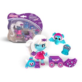 Pinypon Terrific My Monsters & Me Set Ghost Girl with 3 Pets and Buggy, Doll with Glow in the Dark Decorations, for Children and Children from 4 Years, Famous (PNY55000)