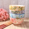 Ceramic Rice Bowl with Chopsticks Set of 4, 4.5'' Cereal