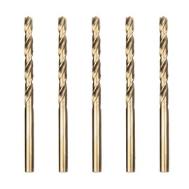 Meccion HSS Cobalt Jobber Drill Bit 5pcs 5.0mm Twist Drill Bit for Drilling Stainless Steel and Metal