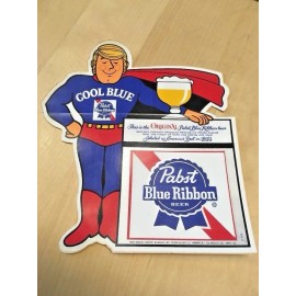 PABST BLUE RIBBON BEER, COOL BLUE, STICKER, AMERICAS BEST IN 1893, LARGE 7" x 6"