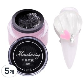 Miss Cheering Mochi Mochi Nail Emboss Gel, Clear, 5, 8ml / 미스치어링 모찌모찌 네일 엠보젤, 클리어, 5개, 8ml