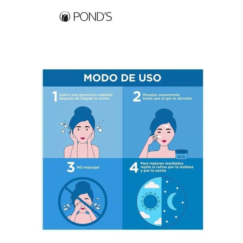 Pond's Gel Hidratante Y Limpiador Facial Ácido Hialuronico Ponds