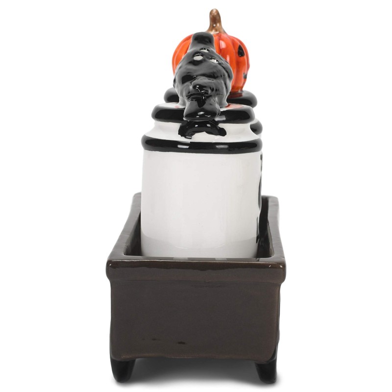 Black Crow Orange Pumpkin 5.25 x 2 Dolomite Tabletop Salt