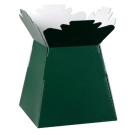 Inerra Florist Boxes - Pack of 2 - Living Vase for Flowers, Hand Tied Bouquet Box Making (Dark Green)