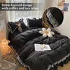 Black White Ruffle Duvet Cover Sets 2 Pieces Lace Bedding
