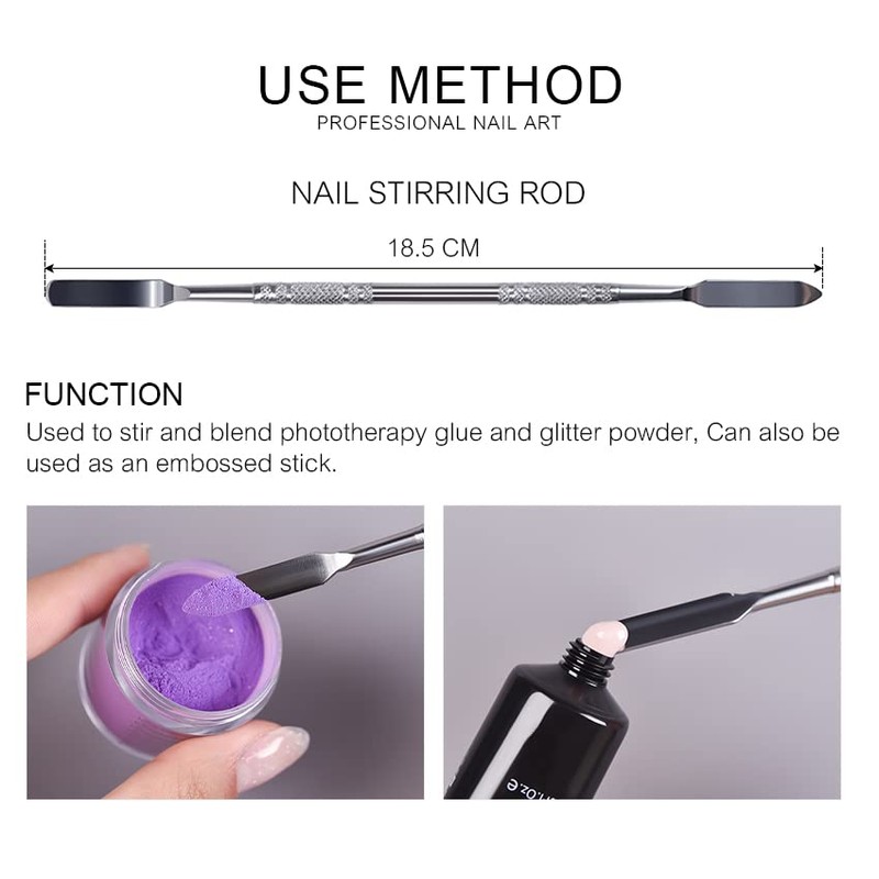 Rolabling Stainless Steel Makeup Spatula Double Sided Cosmetic Stirring Rod