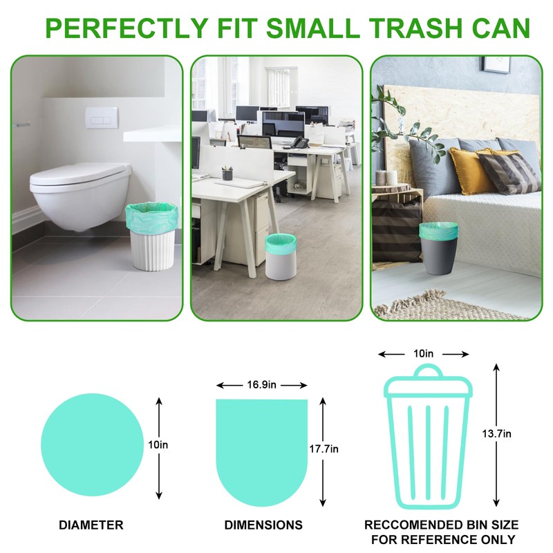 Small Biodegradable Trash Bags 1.2 Gallon - Mini Compostable Garbage