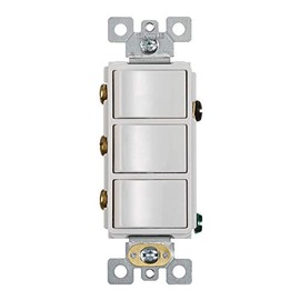 Broan-NuTone P3RW Three-Rocker Switch for Bathroom Exhaust Fan, White Wall Control Knob