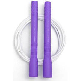 Elite Jumps Fit Rope or Fitness - Premium 4mm Pvc Speed Jump Rope - Indoor and Outdoor Exercise - Adjustable Cables, Aerobic Exercise, Gym & Home Fitness Workouts & More - Purple