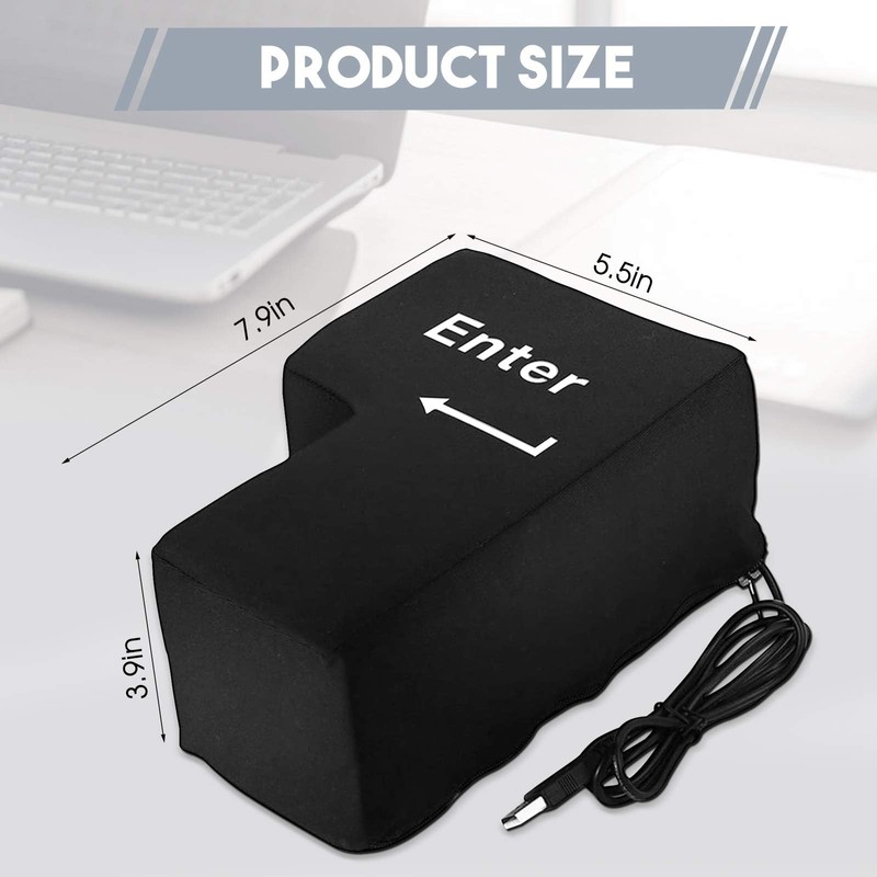 Enter Key Pillow USB Big Enter Key Cushion, Desktop Comfortable