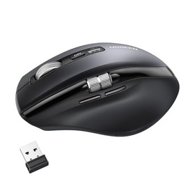 UGREEN Mouse Inalámbrico 2.4G & Bluetooth, Scrolling Ultra-rápido, Ratón Ergonómico y Silencioso de 5000 dpi 5 Botones, 10M de Conexión, Compatible con Windows, Linux, MacOS, Android y Chrome