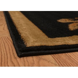 United Weavers of America Affinity Collection Area Rug – 1ft. 10in x 3ft., Black, Jute Backing Rug with Heat set Olefin Construction