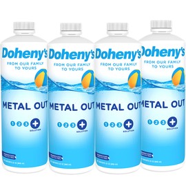 Doheny's Metal Out for Swimming Pools | 100% Pro-Grade | Keeps Metals from Staining, Scaling, and Causing Discoloration | Works On Pool Surfaces and Equipment | Set of (4) - 1 QT Bottles