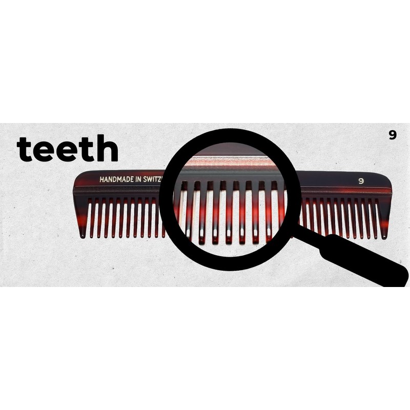 Speert #9 Handmade Wide Tooth Comb Tortoise Havana Acetate Thick