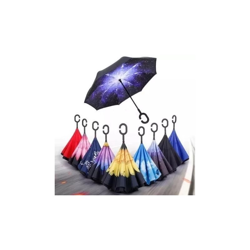 CL Paraguas Inverso Sombrilla Reversible Con Agarradera Tipo C