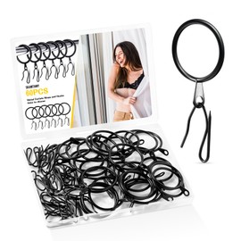 30 Set Metal Drapery Curtain Rings Curtain Hanging Rings，Metal Curtain Rings with Eyelet, 38 mm Internal Diameter Curtain Rod Rings for Window Door Shower Curtain